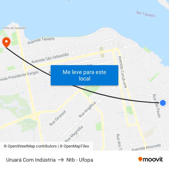 Uruará Com Indústria to Ntb - Ufopa map