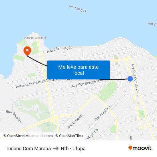 Turiano Com Marabá to Ntb - Ufopa map