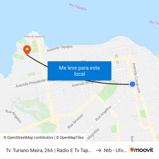 Tv. Turiano Meira, 266 | Rádio E Tv Tapajós to Ntb - Ufopa map