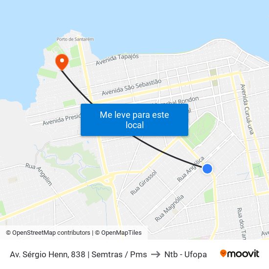 Av. Sérgio Henn, 838 | Semtras / Pms to Ntb - Ufopa map