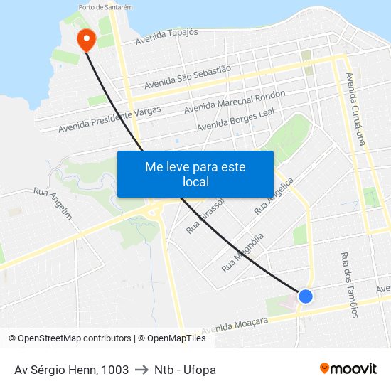 Av  Sérgio Henn, 1003 to Ntb - Ufopa map