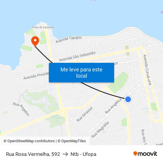 Rua Rosa Vermelha, 592 to Ntb - Ufopa map