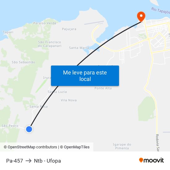 Pa-457 to Ntb - Ufopa map