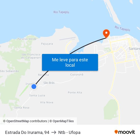Estrada Do Irurama, 94 to Ntb - Ufopa map
