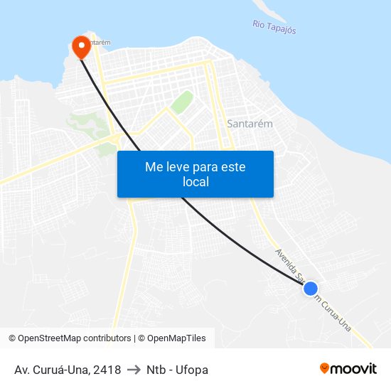 Av. Curuá-Una, 2418 to Ntb - Ufopa map