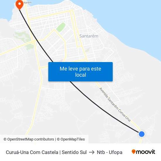 Curuá-Una Com Castela | Sentido Sul to Ntb - Ufopa map