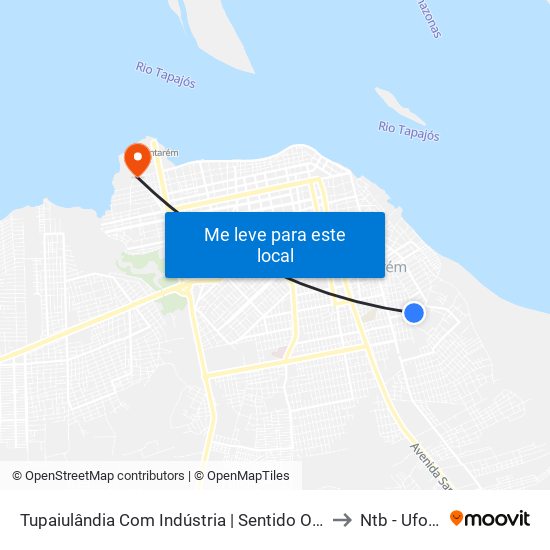 Tupaiulândia Com Indústria | Sentido Oeste to Ntb - Ufopa map