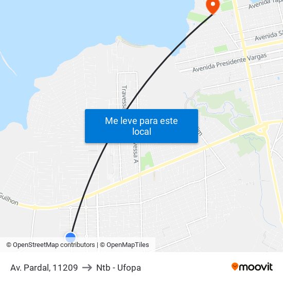 Av. Pardal, 11209 to Ntb - Ufopa map