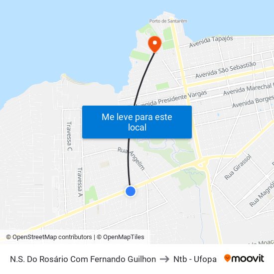 N.S. Do Rosário Com Fernando Guilhon to Ntb - Ufopa map