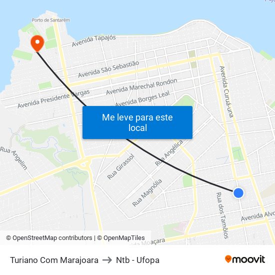 Turiano Com Marajoara to Ntb - Ufopa map