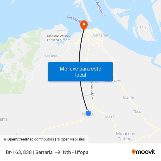 Br-163, 838 | Serraria to Ntb - Ufopa map