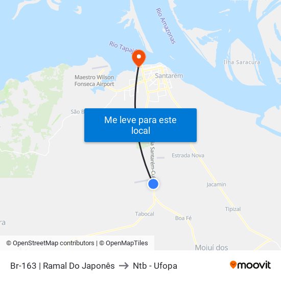 Br-163 | Ramal Do Japonês to Ntb - Ufopa map