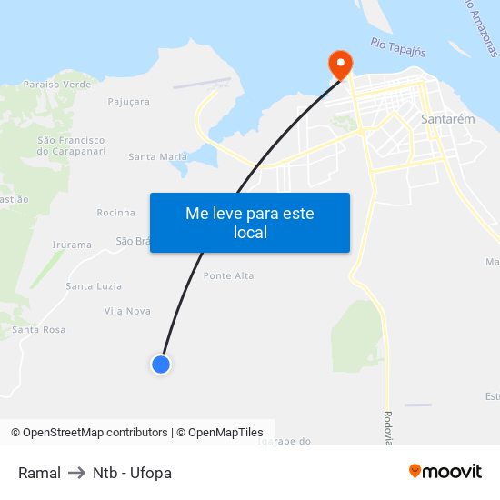 Ramal to Ntb - Ufopa map