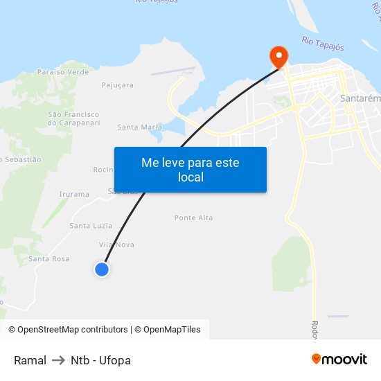 Ramal to Ntb - Ufopa map