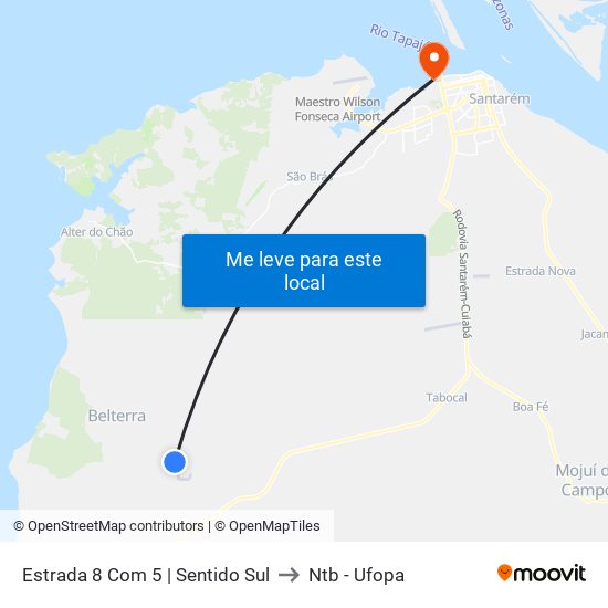 Estrada 8 Com 5 | Sentido Sul to Ntb - Ufopa map