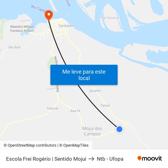 Escola Frei Rogério | Sentido Mojuí to Ntb - Ufopa map