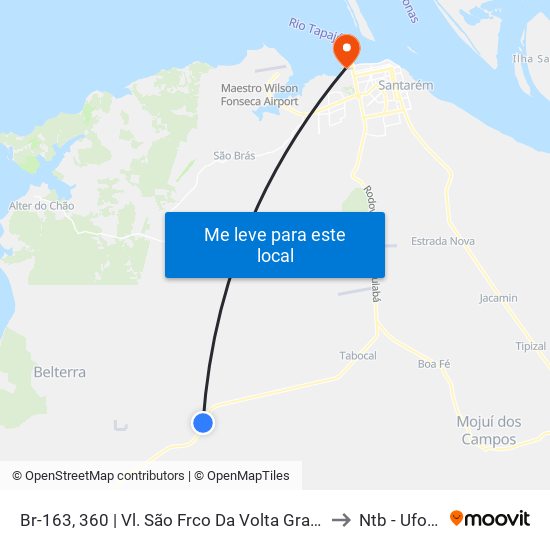 Br-163, 360 | Vl. São Frco Da Volta Grande to Ntb - Ufopa map