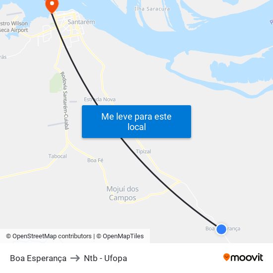 Boa Esperança to Ntb - Ufopa map