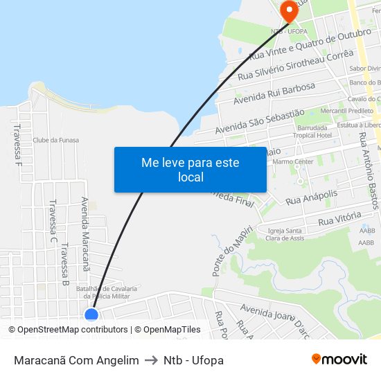 Maracanã Com Angelim to Ntb - Ufopa map