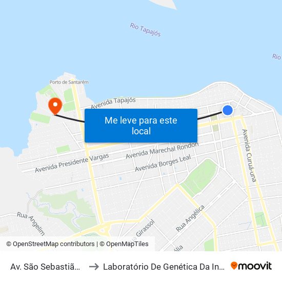 Av. São Sebastião, 407 to Laboratório De Genética Da Interação map