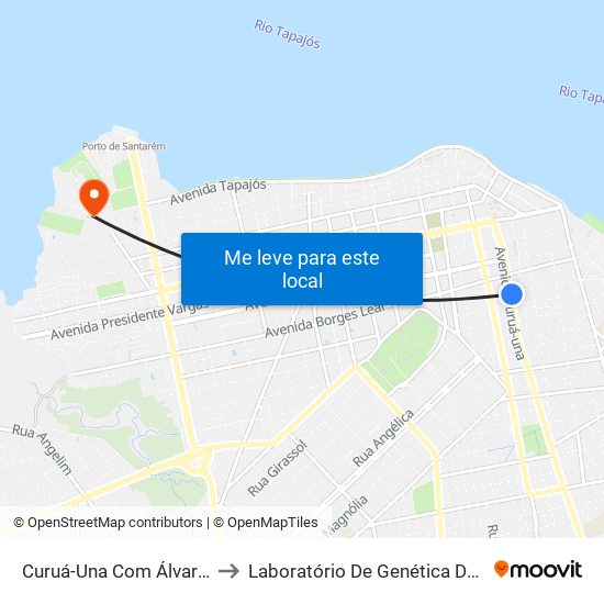 Curuá-Una Com Álvaro Adolfo to Laboratório De Genética Da Interação map