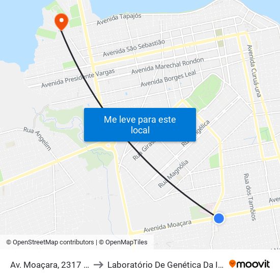 Av. Moaçara, 2317 | Ulbra to Laboratório De Genética Da Interação map