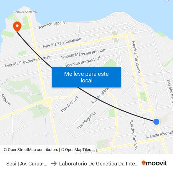 Sesi | Av. Curuá-Una to Laboratório De Genética Da Interação map