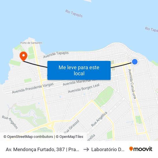 Av. Mendonça Furtado, 387 | Praça Elias Ribeiro Pinto / 4º Cartório De Santarém to Laboratório De Genética Da Interação map