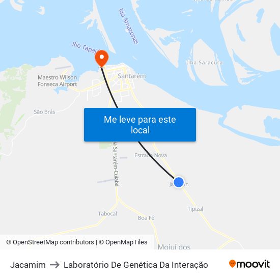 Jacamim to Laboratório De Genética Da Interação map