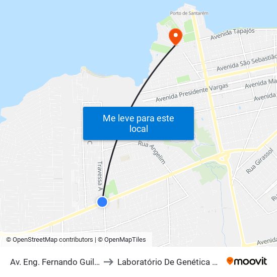 Av. Eng. Fernando Guilhon, 7054 to Laboratório De Genética Da Interação map