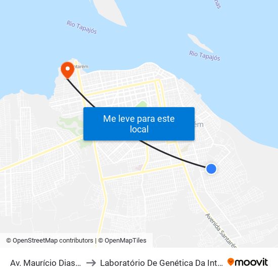 Av. Maurício Dias, 325 to Laboratório De Genética Da Interação map