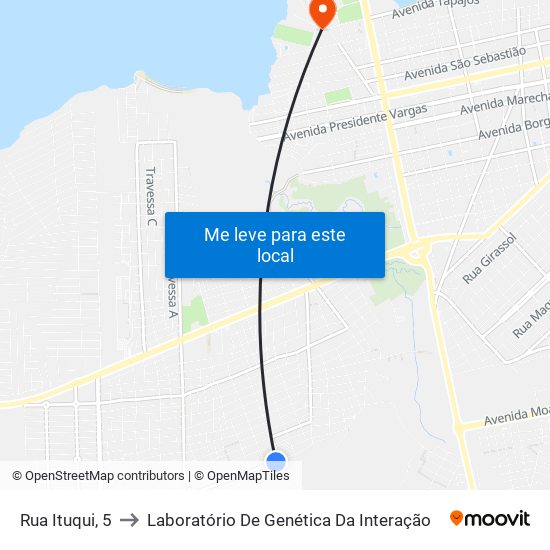 Ituqui Com Jader to Laboratório De Genética Da Interação map