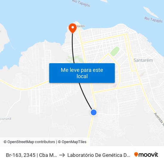 Br-163, 2345 | Cba Mineração to Laboratório De Genética Da Interação map