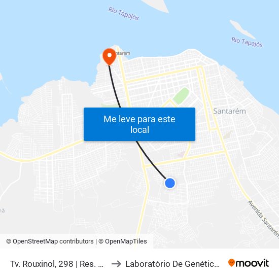 Tv. Rouxinol, 298 | Res. São Francisco to Laboratório De Genética Da Interação map