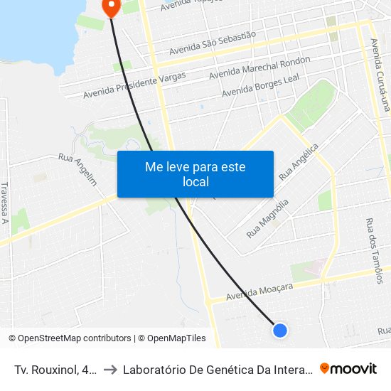 Tv. Rouxinol, 476 to Laboratório De Genética Da Interação map