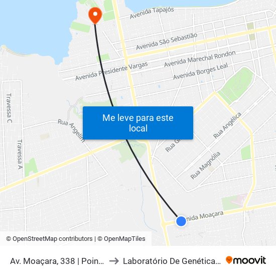 Av. Moaçara, 338 | Point Do Kinzinho to Laboratório De Genética Da Interação map