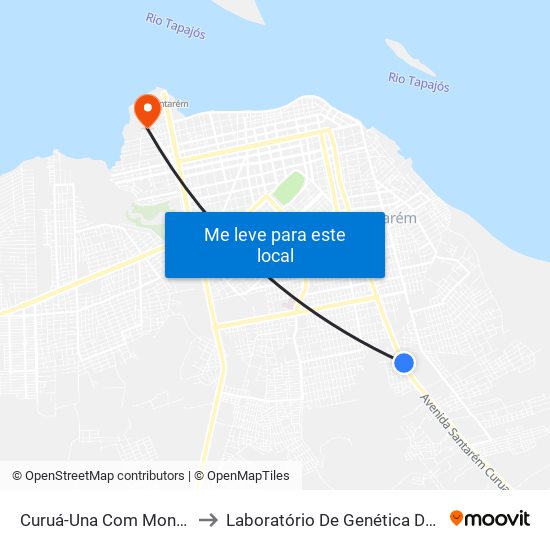 Curuá-Una Com Monte Alegre to Laboratório De Genética Da Interação map