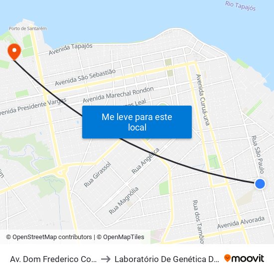 Av. Dom Frederico Costa, 2512 to Laboratório De Genética Da Interação map