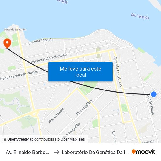 Av. Elinaldo Barbosa, 885 to Laboratório De Genética Da Interação map