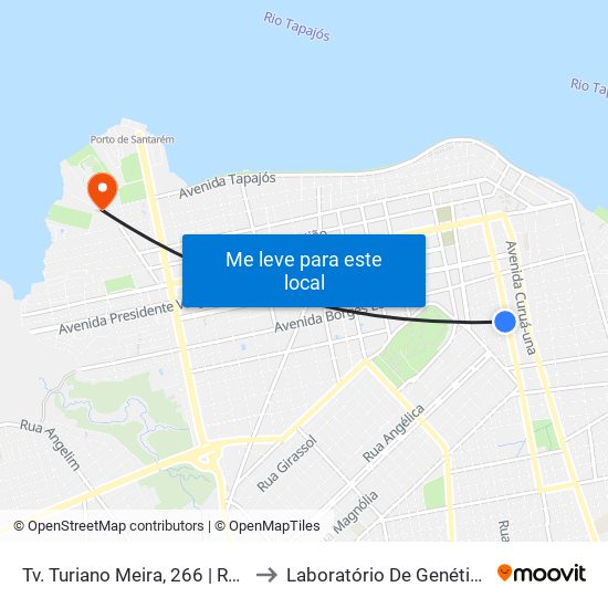 Tv. Turiano Meira, 266 | Rádio E Tv Tapajós to Laboratório De Genética Da Interação map