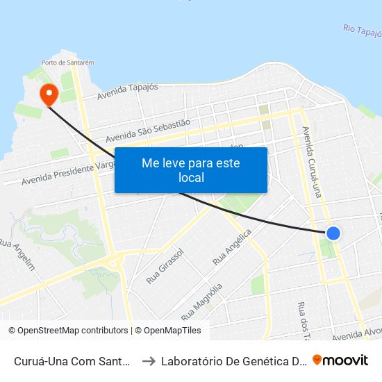 Curuá-Una Com Santos Dumont to Laboratório De Genética Da Interação map