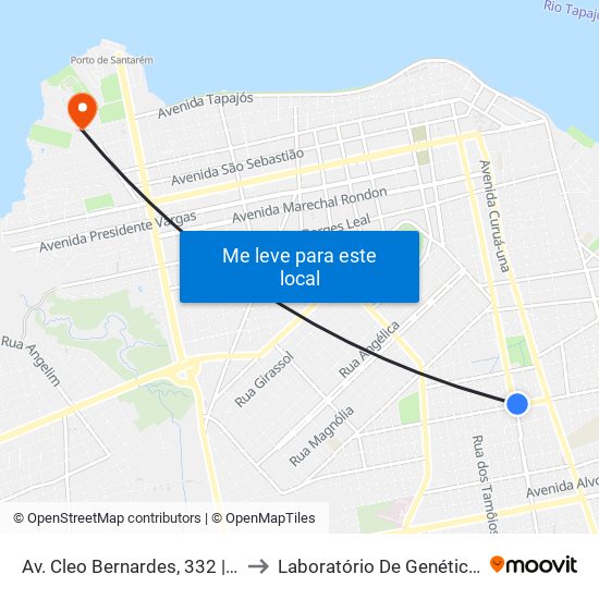 Av. Cleo Bernardes, 332 | Posto Equador to Laboratório De Genética Da Interação map