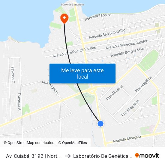 Av. Cuiabá, 3192 | Norte Auto Peças to Laboratório De Genética Da Interação map