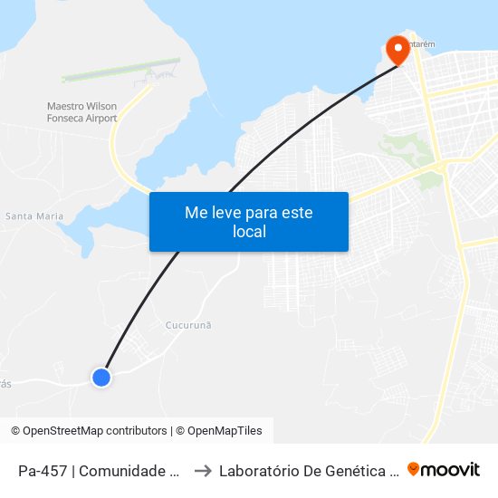 Pa-457 | Comunidade Campo Novo to Laboratório De Genética Da Interação map