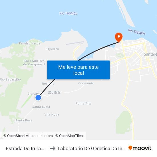 Estrada Do Irurama, 94 to Laboratório De Genética Da Interação map