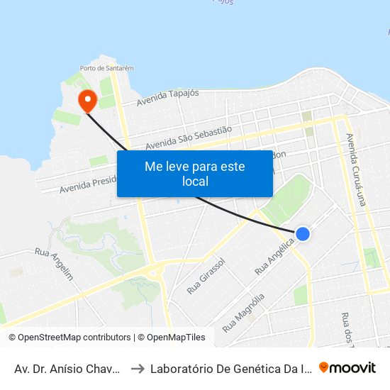 Av. Dr. Anísio Chaves, 586 to Laboratório De Genética Da Interação map