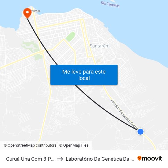 Curuá-Una Com 3 Poderes to Laboratório De Genética Da Interação map