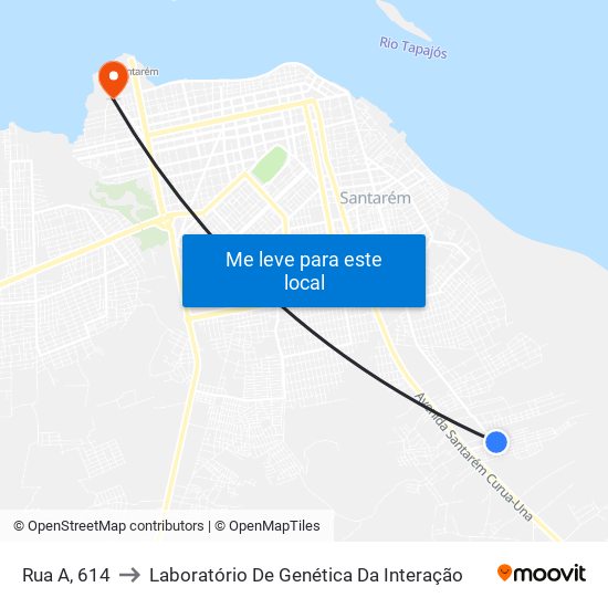 Rua A, 614 to Laboratório De Genética Da Interação map