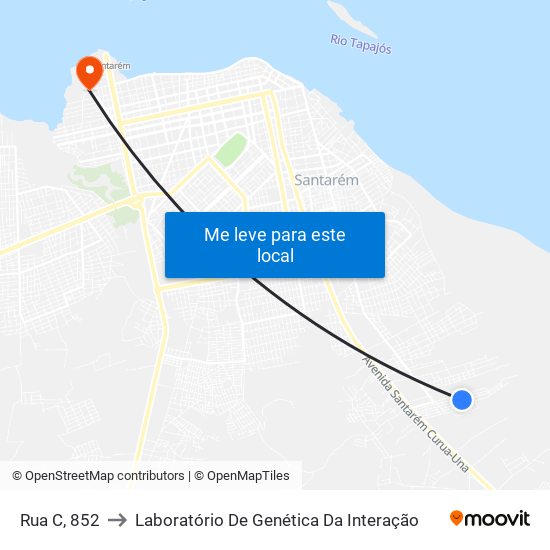 Rua C, 852 to Laboratório De Genética Da Interação map