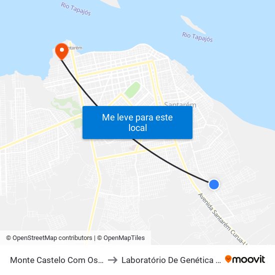 Monte Castelo Com Osmar Simões to Laboratório De Genética Da Interação map